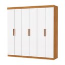 Ver imagem 2 de Guarda-Roupa Solteiro com 6 Portas e 2 Gavetas 153cm Multimóveis CR35562 Madeirado/Branco