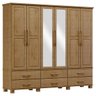 Guarda-roupa Bipartido 6 Portas 6 Gavetas Ouro Freijó Madeira Pinus - Finestra - 2