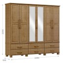 Ver imagem 4 de Guarda-roupa Bipartido 6 Portas 6 Gavetas Ouro Freijó Madeira Pinus - Finestra