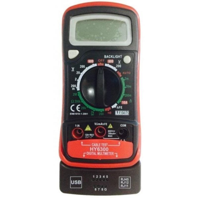 Multímetro Digital com Teste de Rede e Telefonia - Hy6300 - 1