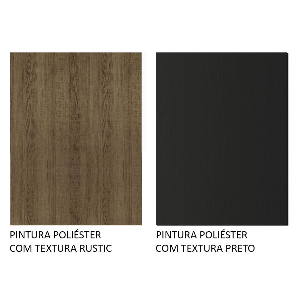 Cozinha Compacta Madesa Emilly Gold com Armário, Balcão e Paneleiro Rustic/Preto Cor:Rustic/Preto - 10