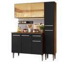 Ver imagem 2 de Cozinha Compacta Madesa Emilly Gold com Armário, Balcão e Paneleiro Rustic/Preto Cor:Rustic/Preto