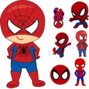 Ver imagem 2 de Kit Painel Lona 1,50x1,00m e Displays Homem Aranha Cute