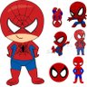 Kit 7 Peças Displays Chão e Mesa Homem Aranha Cute - 1