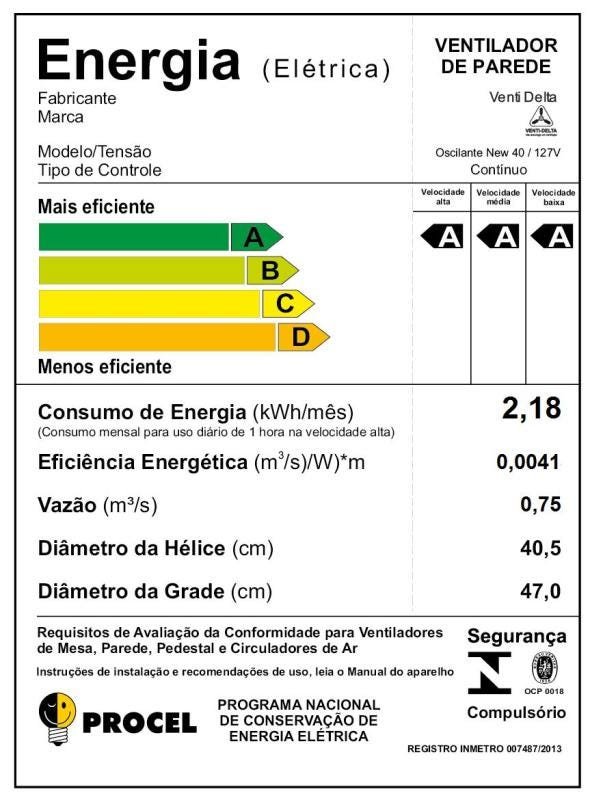 Ventilador Oscilante Mesa / Parede 50cm Venti-Delta Colors - 2