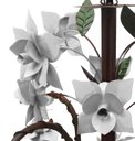 Ver imagem 6 de Lustre para Sala de Estar Rustica com Flores de Ferro Artesanais - Branco