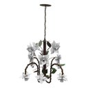 Ver imagem 1 de Lustre para Sala de Estar Rustica com Flores de Ferro Artesanais - Branco