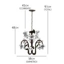 Ver imagem 2 de Lustre para Sala de Estar Rustica com Flores de Ferro Artesanais - Branco