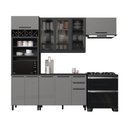 Ver imagem 2 de Cozinha Completa Diamante 9 Portas 3 Gavetas com Vidro Chumbo/titanio - Indékes