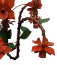 Ver imagem 3 de Lustre para Sala de Estar Rustica com Flores de Ferro Artesanais - Laranja