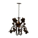 Ver imagem 1 de Lustre para Sala de Estar Rustica com Flores de Ferro Artesanais - Verniz