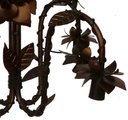 Ver imagem 3 de Lustre para Sala de Estar Rustica com Flores de Ferro Artesanais - Verniz