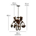 Ver imagem 2 de Lustre para Sala de Estar Rustica com Flores de Ferro Artesanais - Verniz