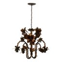 Ver imagem 5 de Lustre para Sala de Estar Rustica com Flores de Ferro Artesanais - Verniz