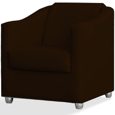 Poltrona Decorativa Luiza Sintético Marrom
