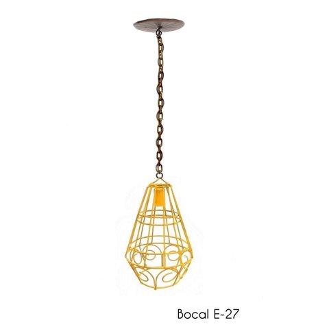 Pendente Artesanal Luminária para Balcão de Bar e Área Gourmet Cozinha Moderna - Amarelo