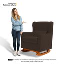 Ver imagem 7 de Poltrona Decorativa Sala de Estar Zoe com Base Balanço Suede Marrom - Abmaza
