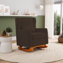 Ver imagem 5 de Poltrona Decorativa Sala de Estar Zoe com Base Balanço Suede Marrom - Abmaza