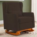 Ver imagem 1 de Poltrona Decorativa Sala de Estar Zoe com Base Balanço Suede Marrom - Abmaza