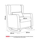 Ver imagem 4 de Poltrona Decorativa Sala de Estar Zoe com Base Balanço Suede Marrom - Abmaza