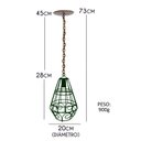 Ver imagem 2 de Pendente Rustico Modelo Industrial Iluminação de Sala e Varanda de Ferro - Verde