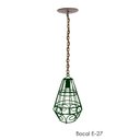 Ver imagem 1 de Pendente Rustico Modelo Industrial Iluminação de Sala e Varanda de Ferro - Verde