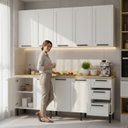 Ver imagem 3 de Armário de Cozinha Modulada Completa 6 Peças 100% Mdf Phoenix Móvel na Caixa