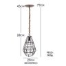 Pendente Rustico Modelo Industrial Iluminação de Sala e Varanda de Ferro - Verniz - 2