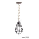 Ver imagem 1 de Pendente Rustico Modelo Industrial Iluminação de Sala e Varanda de Ferro - Verniz