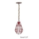 Ver imagem 1 de Luminária Aramado de Ferro para Sala de Jantar Moderna Simples - Vermelho