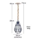 Ver imagem 2 de Luminária Aramado de Ferro para Sala de Jantar Moderna Simples - Azul Del Rey