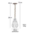 Ver imagem 2 de Luminária Aramado de Ferro para Sala de Jantar Moderna Simples - Branco & Verniz