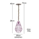 Ver imagem 2 de Luminária Aramado de Ferro para Sala de Jantar Moderna Simples - Rosa