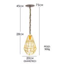 Ver imagem 2 de Luminária Aramado de Ferro para Sala de Jantar Moderna Simples - Amarelo