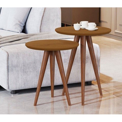 Conjunto Mesas de Apoio Alta e Baixa Luxo Nature 8003 Jb Bechara