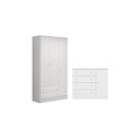 Ver imagem 1 de Quarto Infantil Meu Soninho Guarda Roupa e Cômoda Sapateira Branco - Fdecor