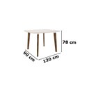 Ver imagem 2 de Mesa de Jantar Jade 4 Lugares Off White com Vidro Pés Oblongos – Rv Móveis