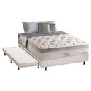 Ver imagem 1 de Cama Box c/Auxiliar Casal: Colchão Anjos MasterPocket Impressione + Base CRC Courano Branco(138x188)