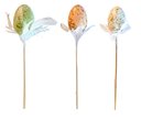 Ver imagem 2 de Kit 6 Ovos Pascoa Decorativo no Palito Coloridos