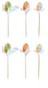 Ver imagem 1 de Kit 6 Ovos Pascoa Decorativo no Palito Coloridos