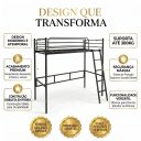 Ver imagem 6 de Beliche Suspenso de Ferro Solteiro - Nick:Preto