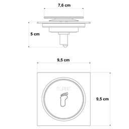 Ralo Click Inteligente P/ Banheiro Quadrado 10 Cm Inox Cromo:Cromado - 9
