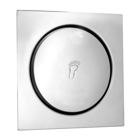 Ralo Click Inteligente P/ Banheiro Quadrado 10 Cm Inox Cromo:Cromado