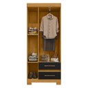 Ver imagem 4 de Guarda-Roupa Solteiro com 3 Portas e 2 Gavetas 75,7cm Multimóveis CR35678 Madeirado/Preto
