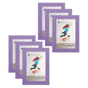 Kit 6 Molduras Porta Retrato 10X15 Lilás