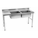 Ver imagem 1 de Pia em Aço Inox Haut com 2 Cubas Profundidade 35cm 50x70x85cm