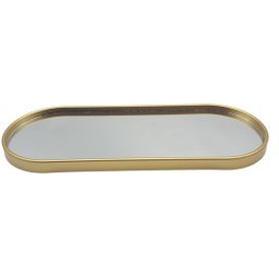 Bandeja Decorativa de Vidro Multiuso Oval - Dourado - 2