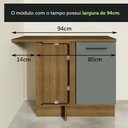 Ver imagem 7 de Balcão de Canto Madesa Agata 1 Porta Rustic/Cinza Cor:Rustic/Cinza