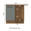 Ver imagem 2 de Balcão de Canto Madesa Agata 1 Porta Rustic/Cinza Cor:Rustic/Cinza