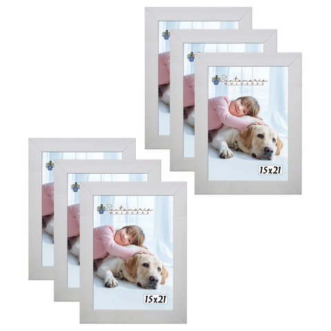 Kit 6 Molduras Porta Retrato 15X21 Branco